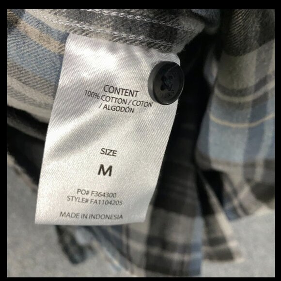 O'Neill Flannel Shirt Men's Medium Standard Fit Plaid 100% Cotton Adults M - Picture 9 of 9